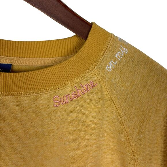 Old Navy Yellow Sunshine on my mind Crewneck Sweatshirt Women’s Medium - Picture 3 of 6